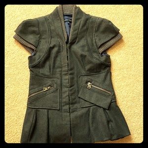 Nanette Lepore olive structured vest blazer size 2